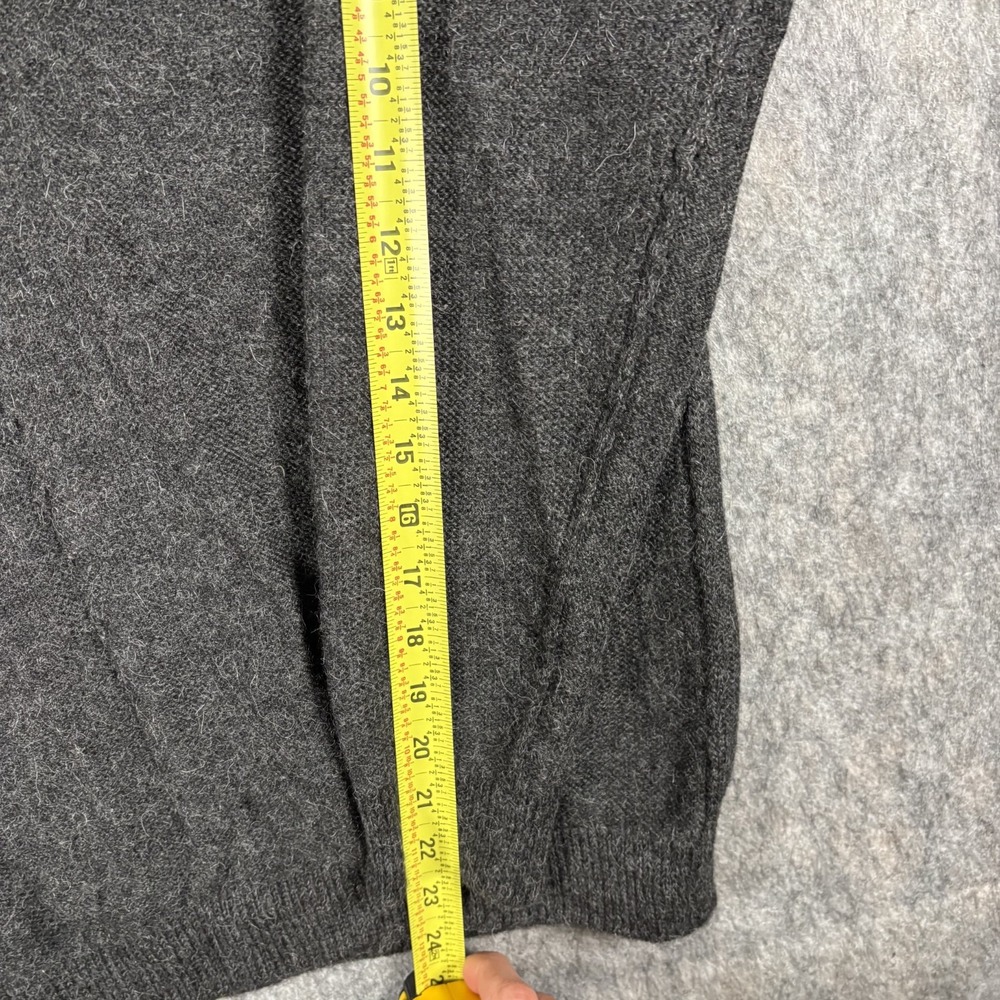 Centro De Textiles Tradicionales Del Cusco Alpaca Wool Sweater Gray V Neck Peru - Picture 11 of 12